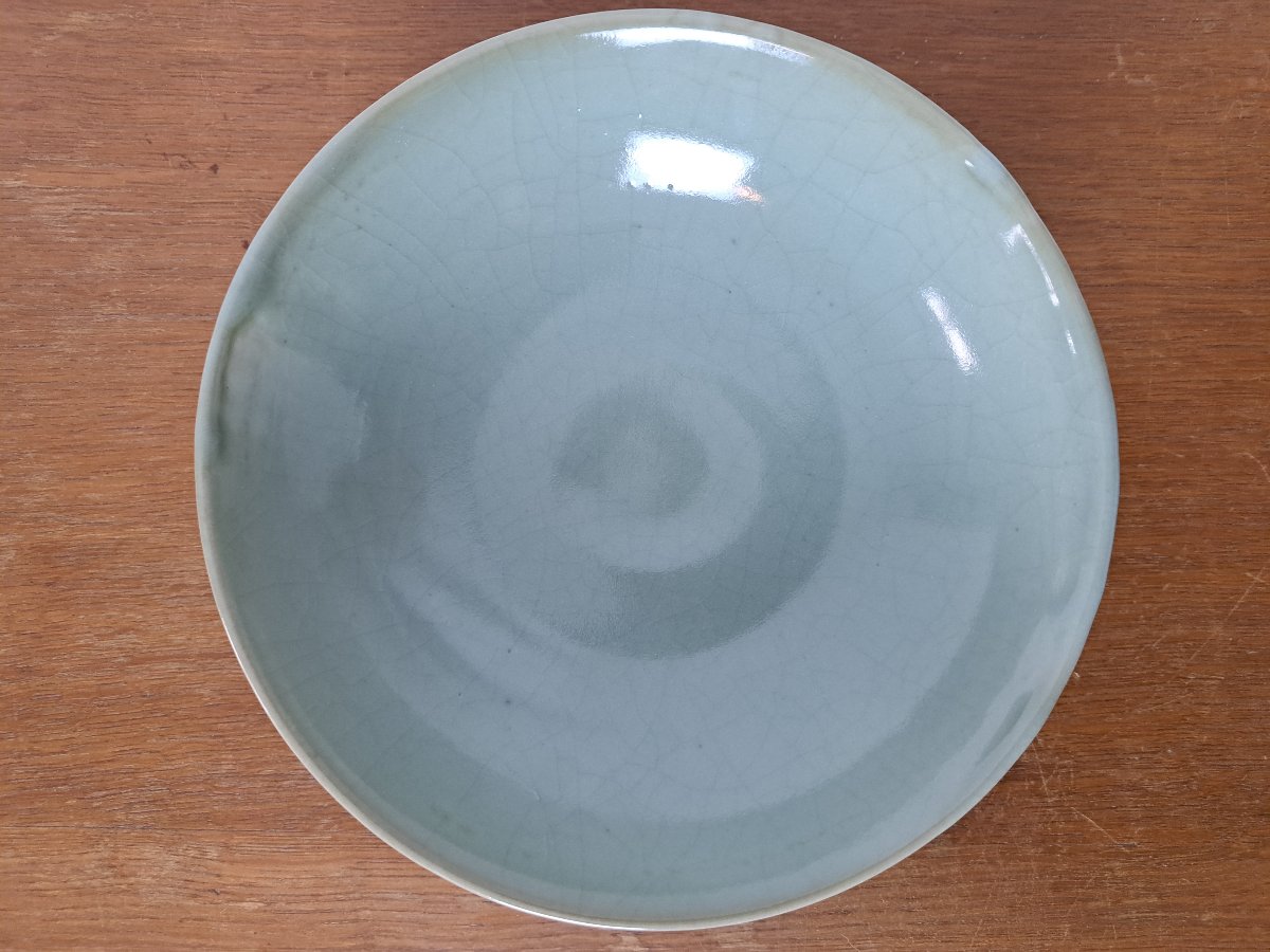 Jean Girel , Coupe , Porcelaine céladon , XX°. -photo-4