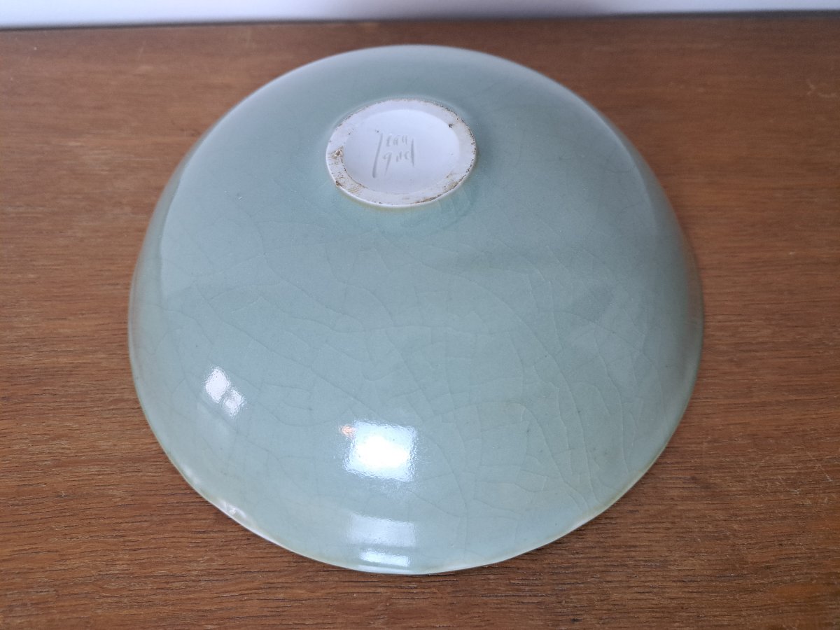 Jean Girel , Coupe , Porcelaine céladon , XX°. -photo-7