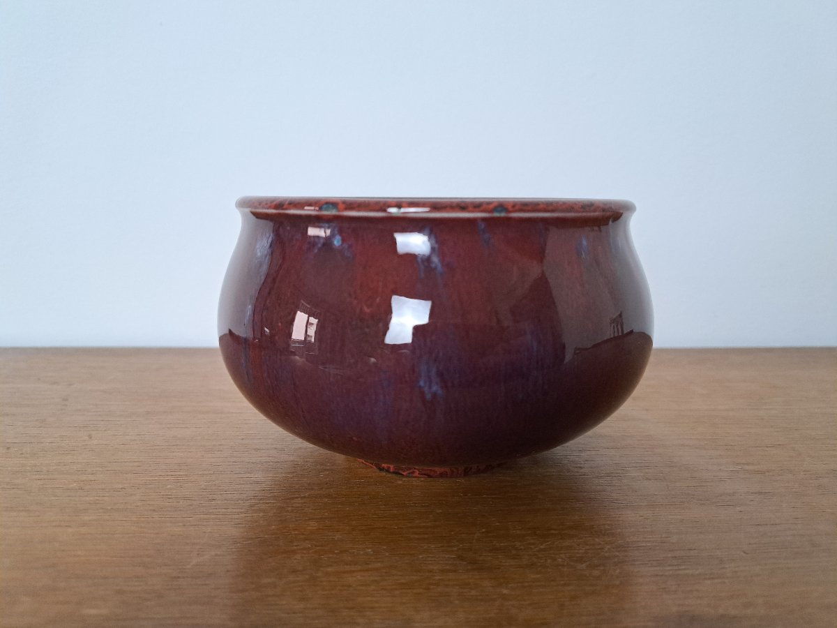 Frédéric Kiefer , Manufacture de Sèvres , Coupe , Sang de Bœuf, XX°. -photo-2