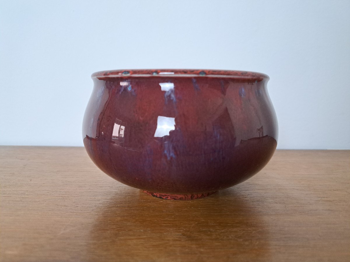 Frédéric Kiefer , Manufacture de Sèvres , Coupe , Sang de Bœuf, XX°. -photo-1