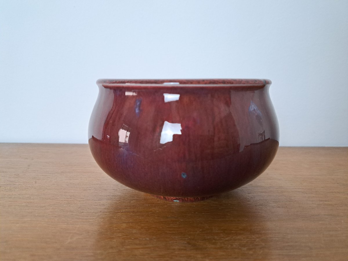 Frédéric Kiefer , Manufacture de Sèvres , Coupe , Sang de Bœuf, XX°. -photo-2