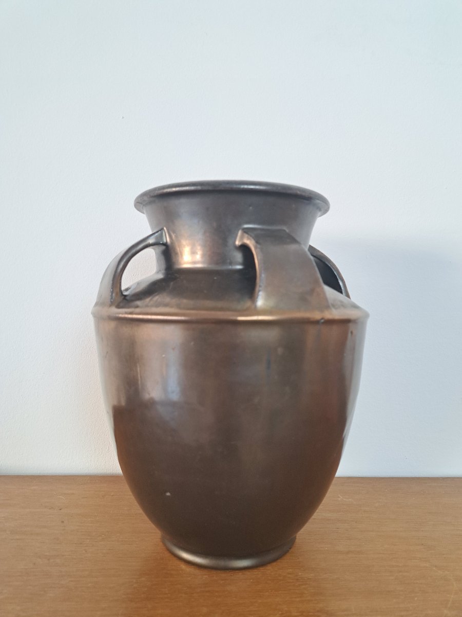 Charles Greber, Art Deco Vase, Beauvais Stoneware, 20th Century.-photo-2