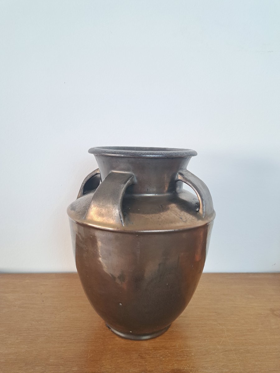 Charles Greber, Art Deco Vase, Beauvais Stoneware, 20th Century.-photo-4