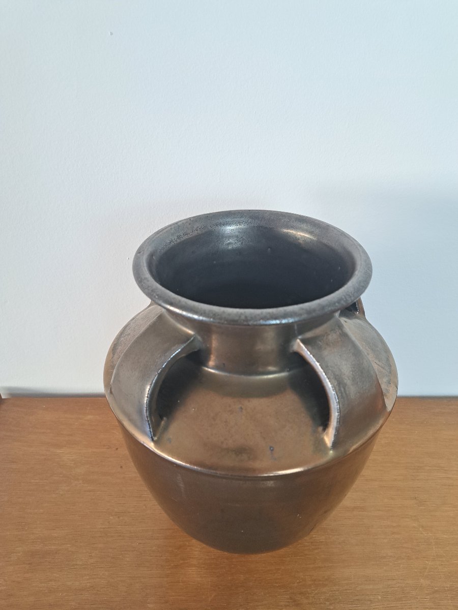 Charles Greber, Art Deco Vase, Beauvais Stoneware, 20th Century.-photo-1