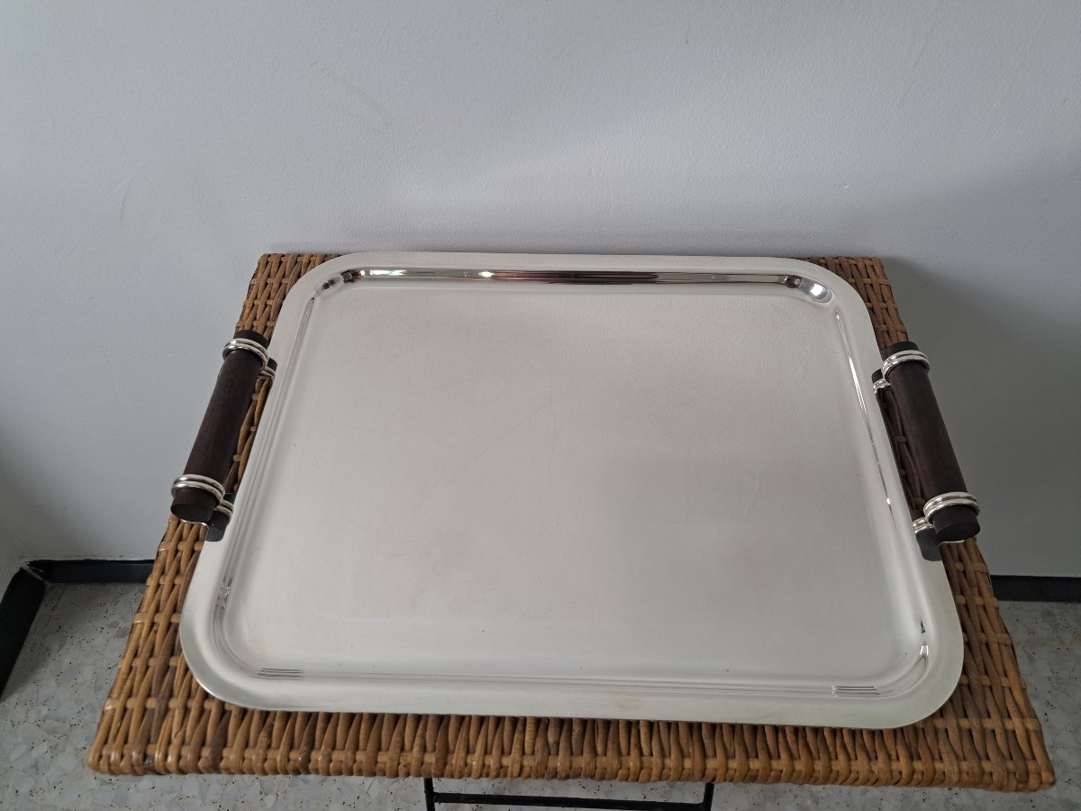 Puiforcat, Serving Tray, Silver-plated Metal, Art Deco, 20th Century.-photo-2