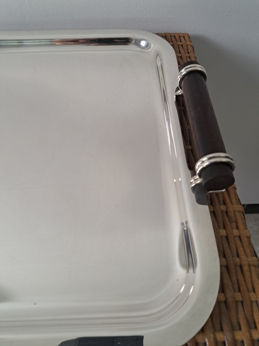 Puiforcat, Serving Tray, Silver-plated Metal, Art Deco, 20th Century.-photo-4