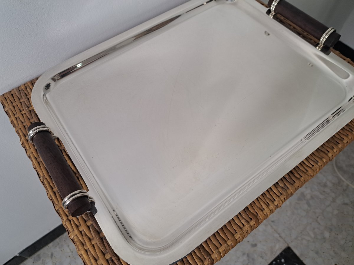 Puiforcat, Serving Tray, Silver-plated Metal, Art Deco, 20th Century.-photo-3