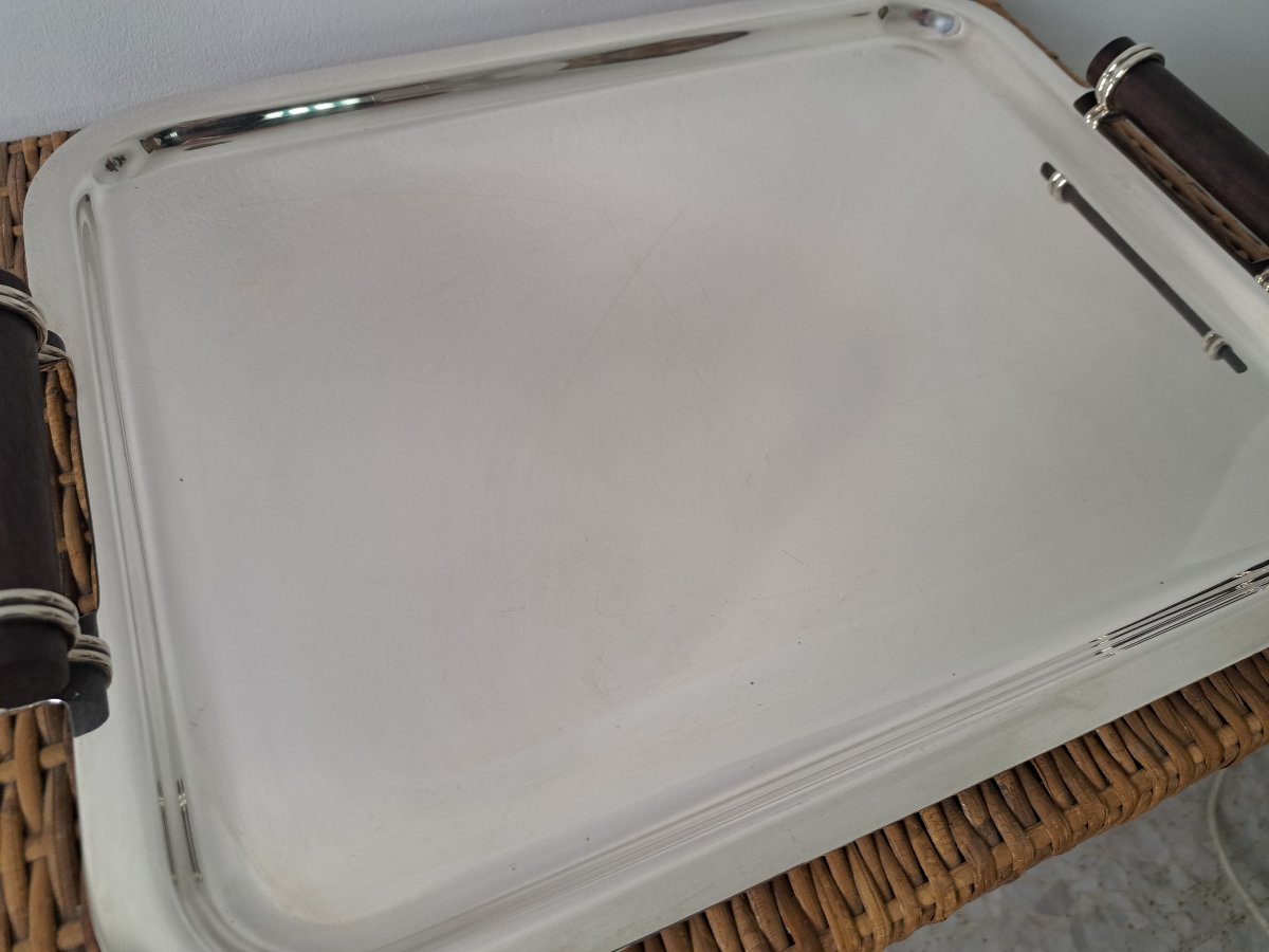 Puiforcat, Serving Tray, Silver-plated Metal, Art Deco, 20th Century.-photo-8