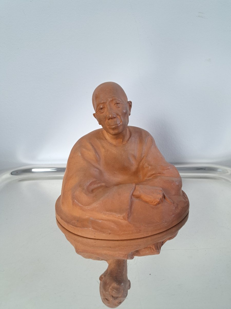 Gaston Hauchecorne , Buste de chinois , Terre cuite , Début XX°. 