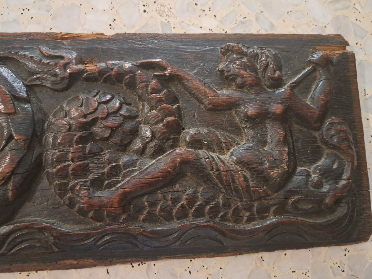Cupid, Nymphs, Carved Oak Panel, Late 16th/early 17th Century. -photo-5