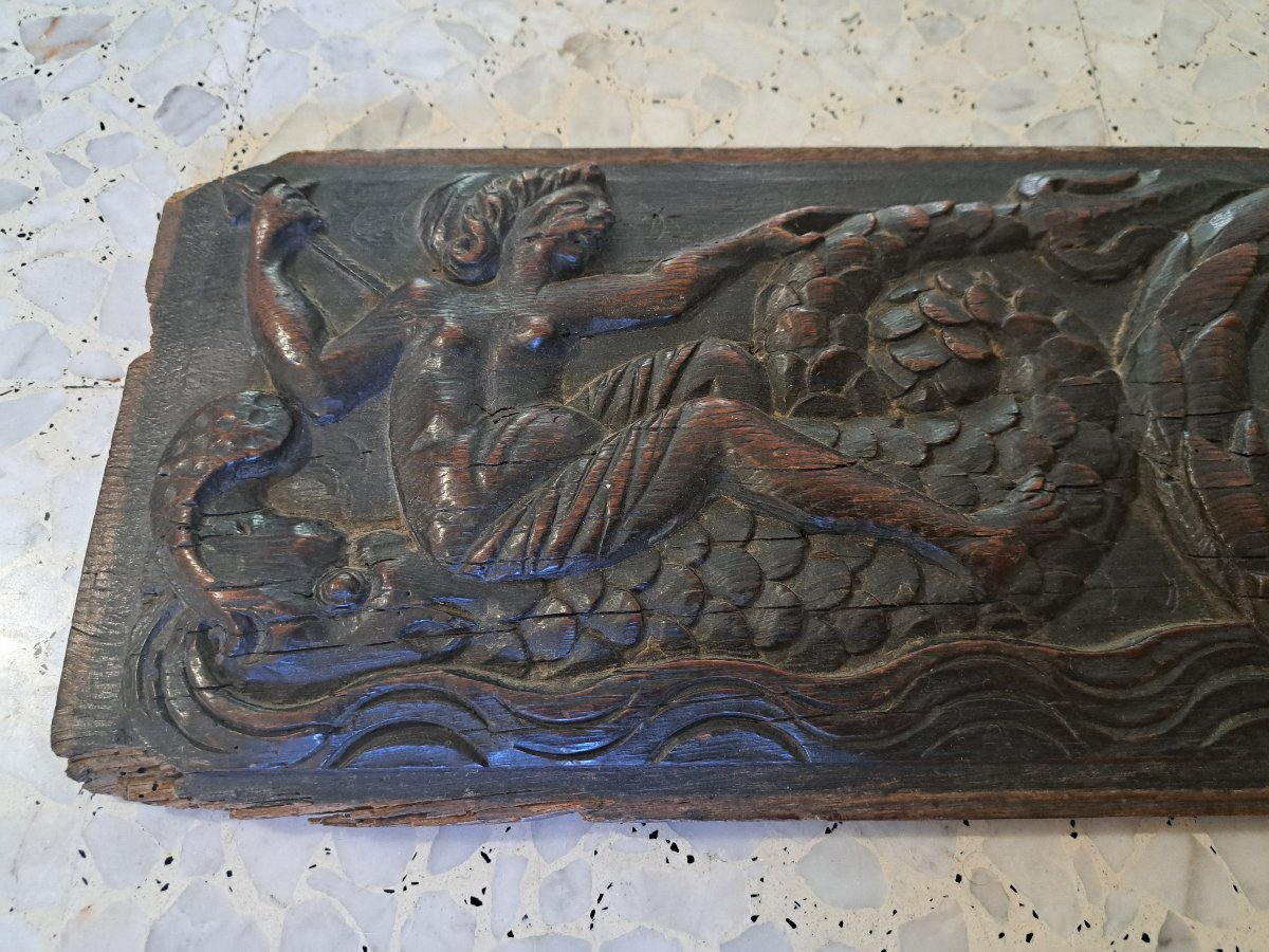 Cupid, Nymphs, Carved Oak Panel, Late 16th/early 17th Century. -photo-6