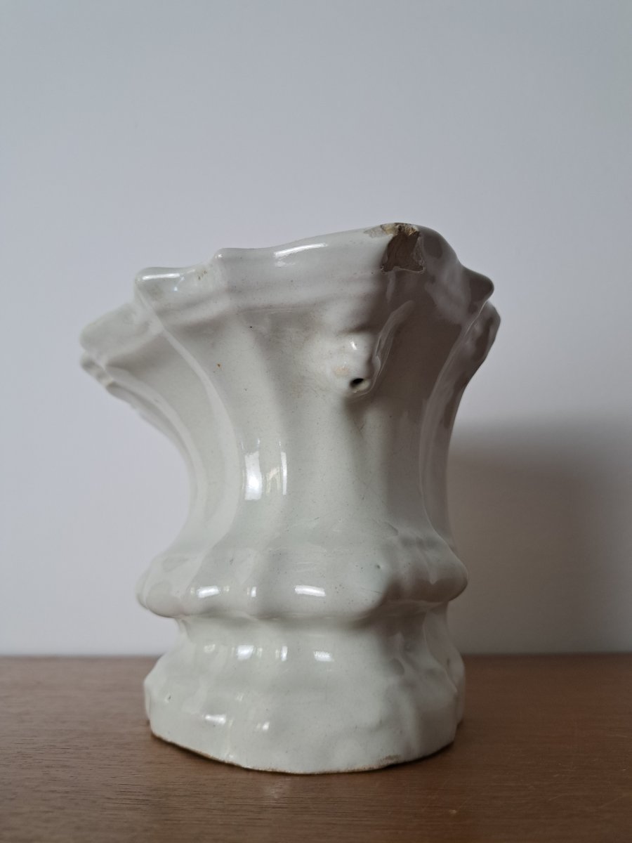 Moustiers , Bouquetière , Faïence blanche , XVIII°. -photo-2