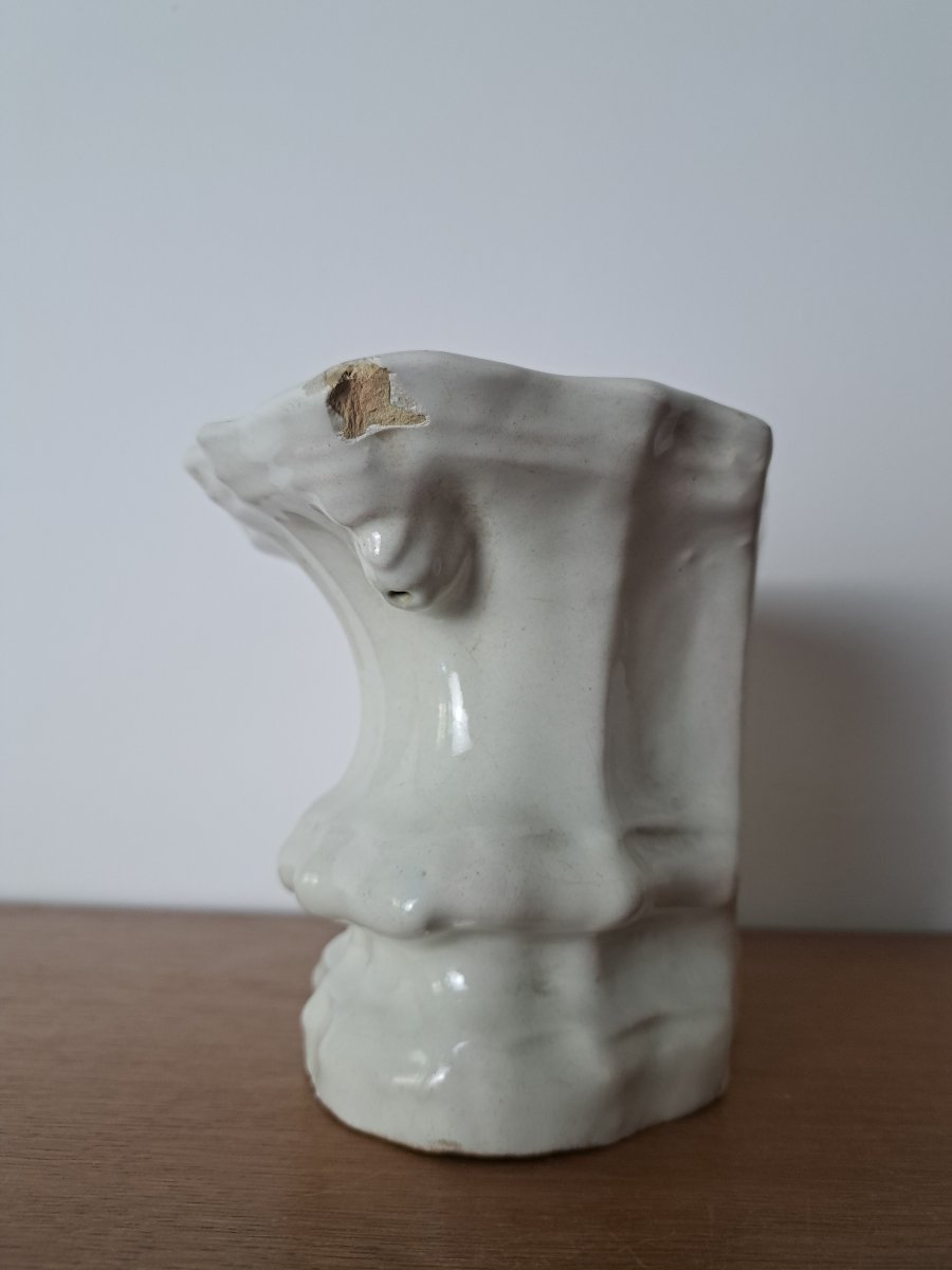 Moustiers , Bouquetière , Faïence blanche , XVIII°. -photo-3