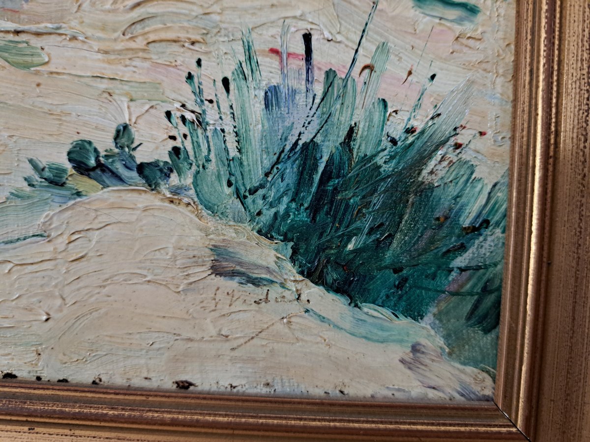 Laurent Vidal , Environs d'Avignon , Paire d'Huiles sur toile , Fin XIX°/Début XX°. -photo-2