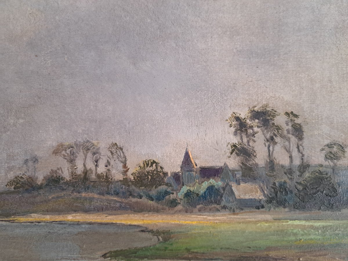Camille Kufferath , Bord de mer au voilier , Huile sur toile , XX°.-photo-4
