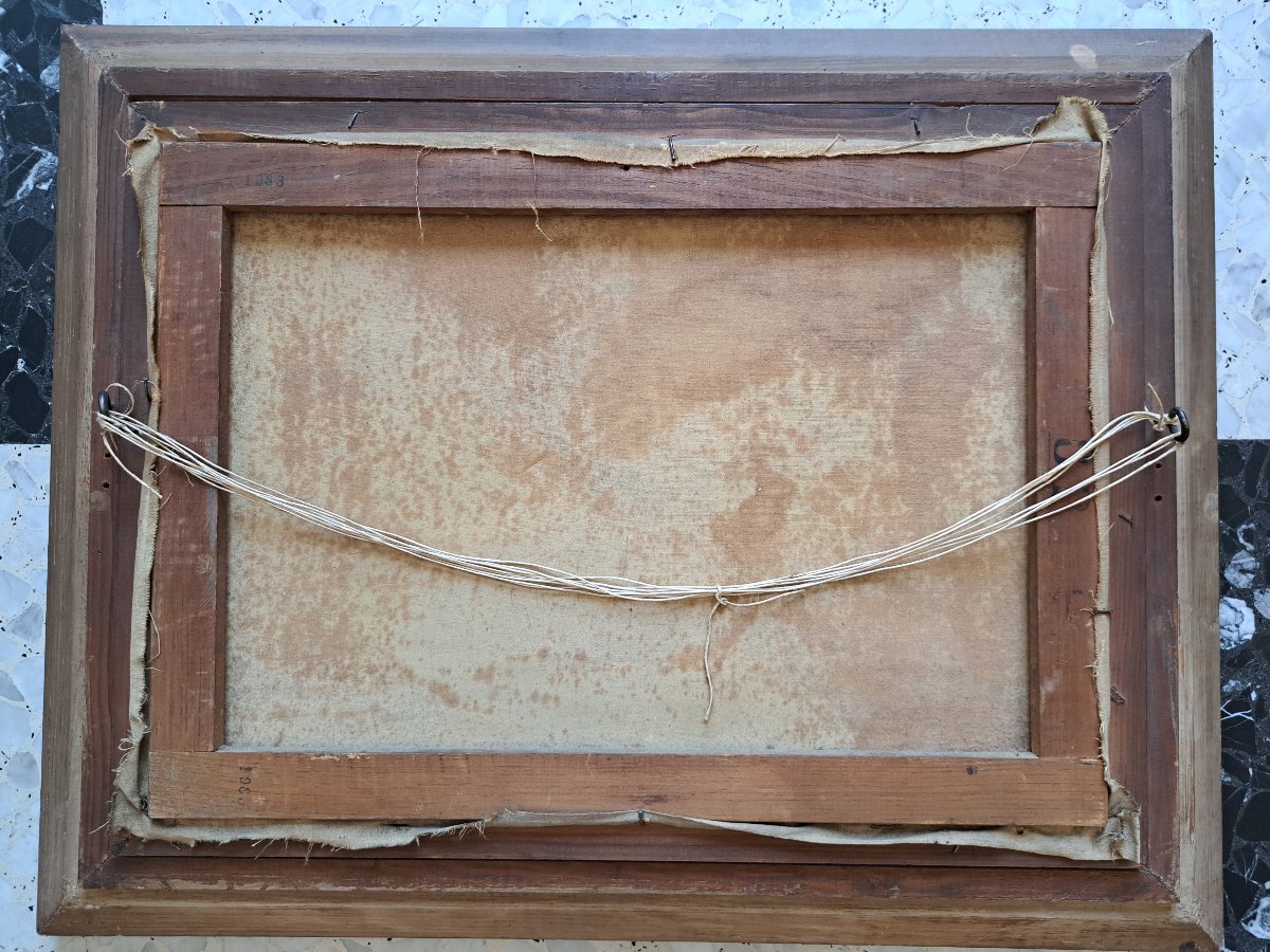 Camille Kufferath , Bord de mer au voilier , Huile sur toile , XX°.-photo-5