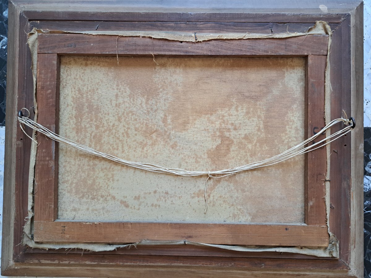 Camille Kufferath , Bord de mer au voilier , Huile sur toile , XX°.-photo-6