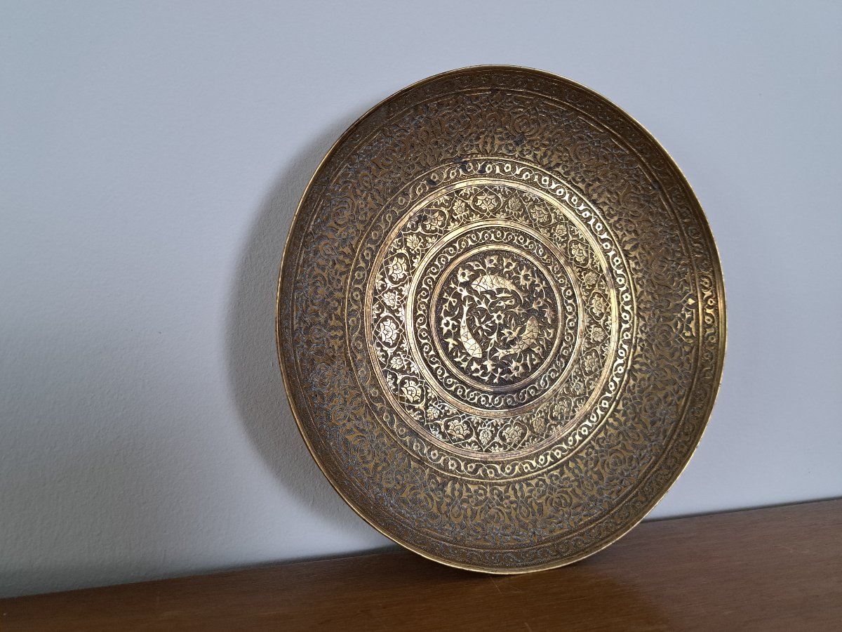 Iran, Qajar, Chiseled Plate, Brass, 19th Century.-photo-3