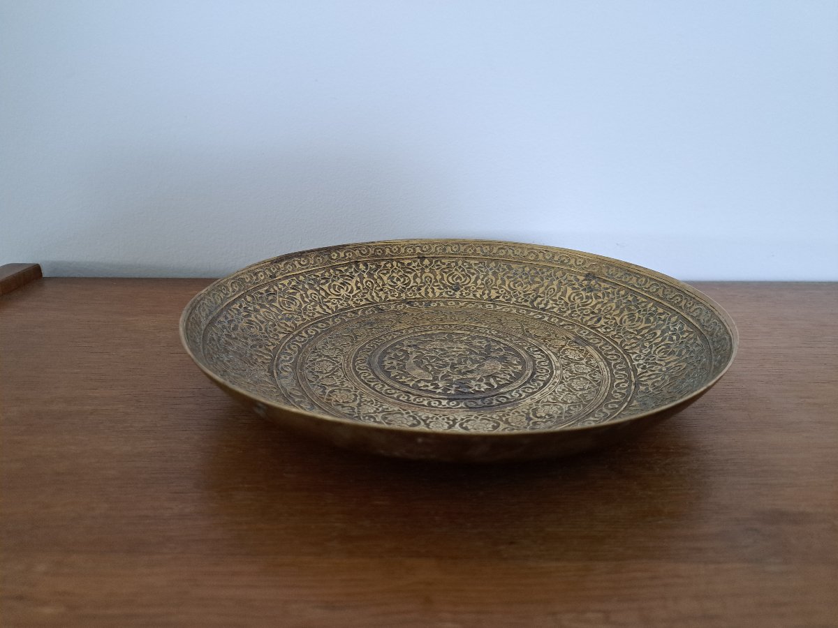 Iran, Qajar, Chiseled Plate, Brass, 19th Century.-photo-4