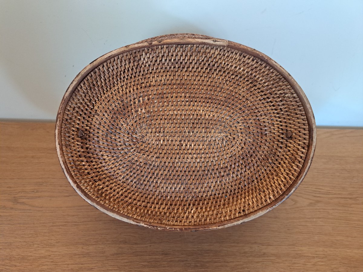 Chine , Panier en rotin , XIX°. -photo-4