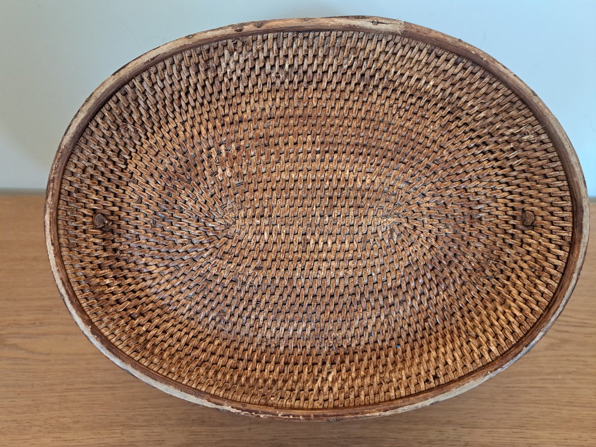 Chine , Panier en rotin , XIX°. -photo-5