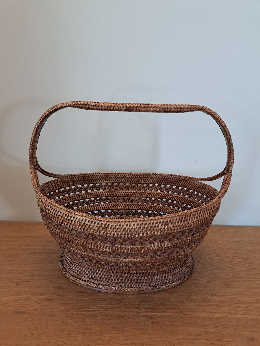 Chine , Panier en rotin , XIX°. 