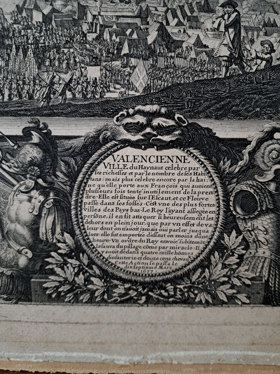 The Siege Of Valenciennes By Louis XIV, Copper Engraving, Late 17th Century. -photo-3
