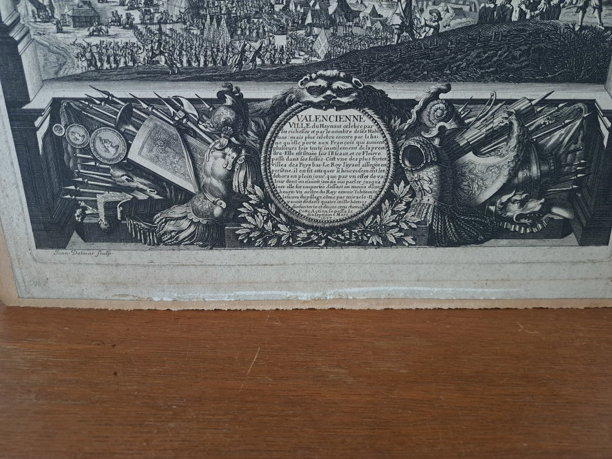 The Siege Of Valenciennes By Louis XIV, Copper Engraving, Late 17th Century. -photo-4