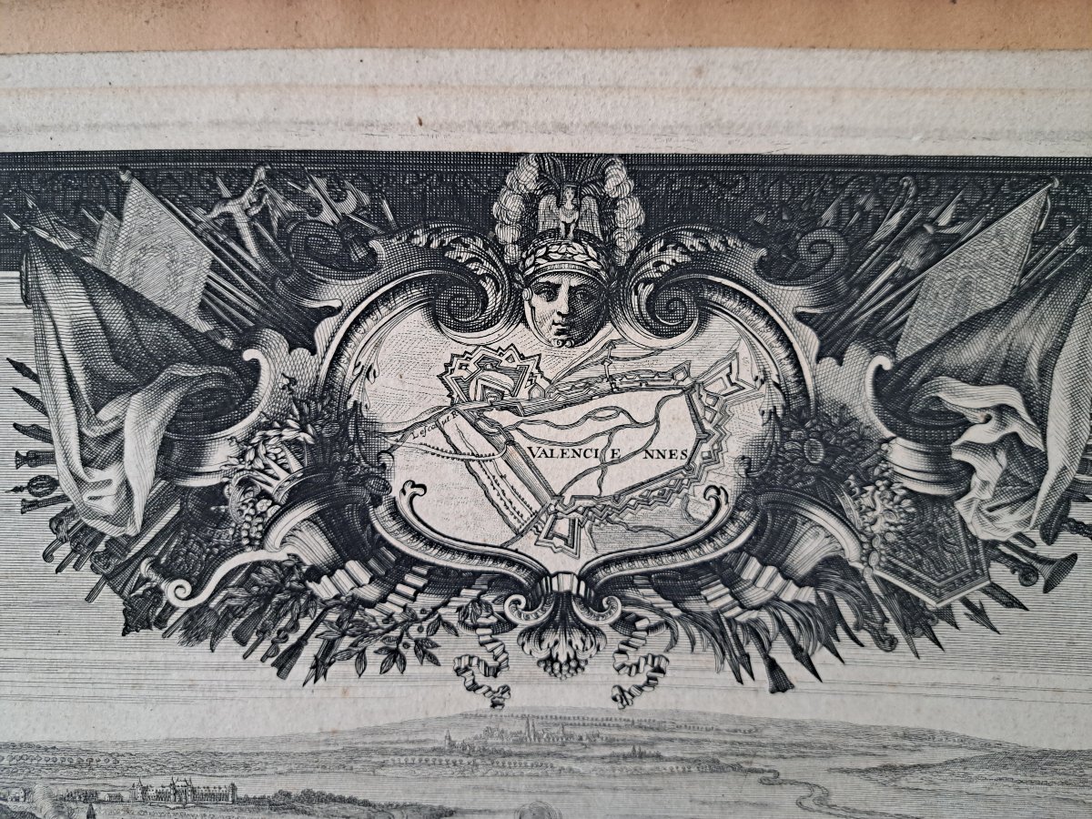 The Siege Of Valenciennes By Louis XIV, Copper Engraving, Late 17th Century. -photo-2