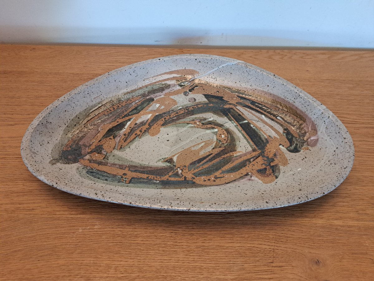 Bruce Taylor, Large Glazed Stoneware Dish, 20th Century.-photo-3