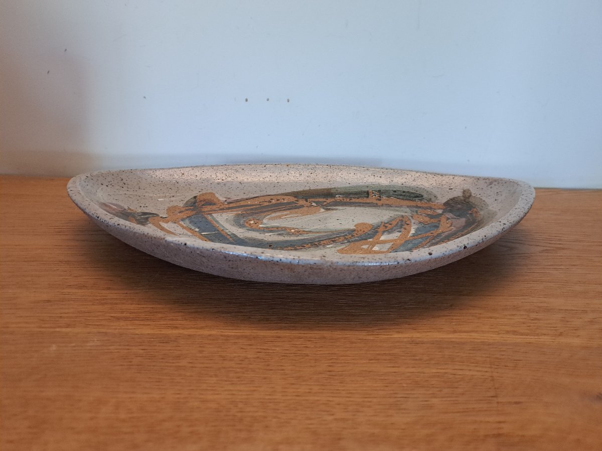 Bruce Taylor, Large Glazed Stoneware Dish, 20th Century.-photo-1