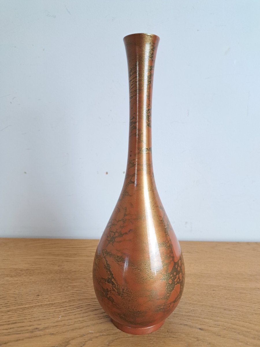 Japan, Long-necked Vase, Murashido, 20th Century.-photo-3