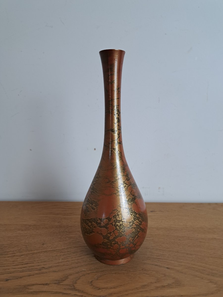 Japan, Long-necked Vase, Murashido, 20th Century.-photo-2