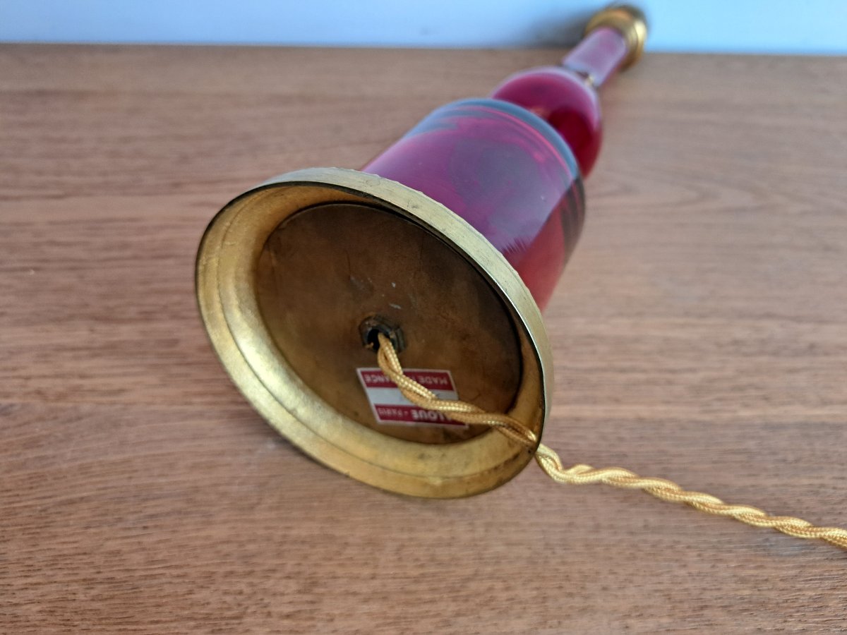Ruby-red Glass Lamp Base, 20th Century. -photo-6