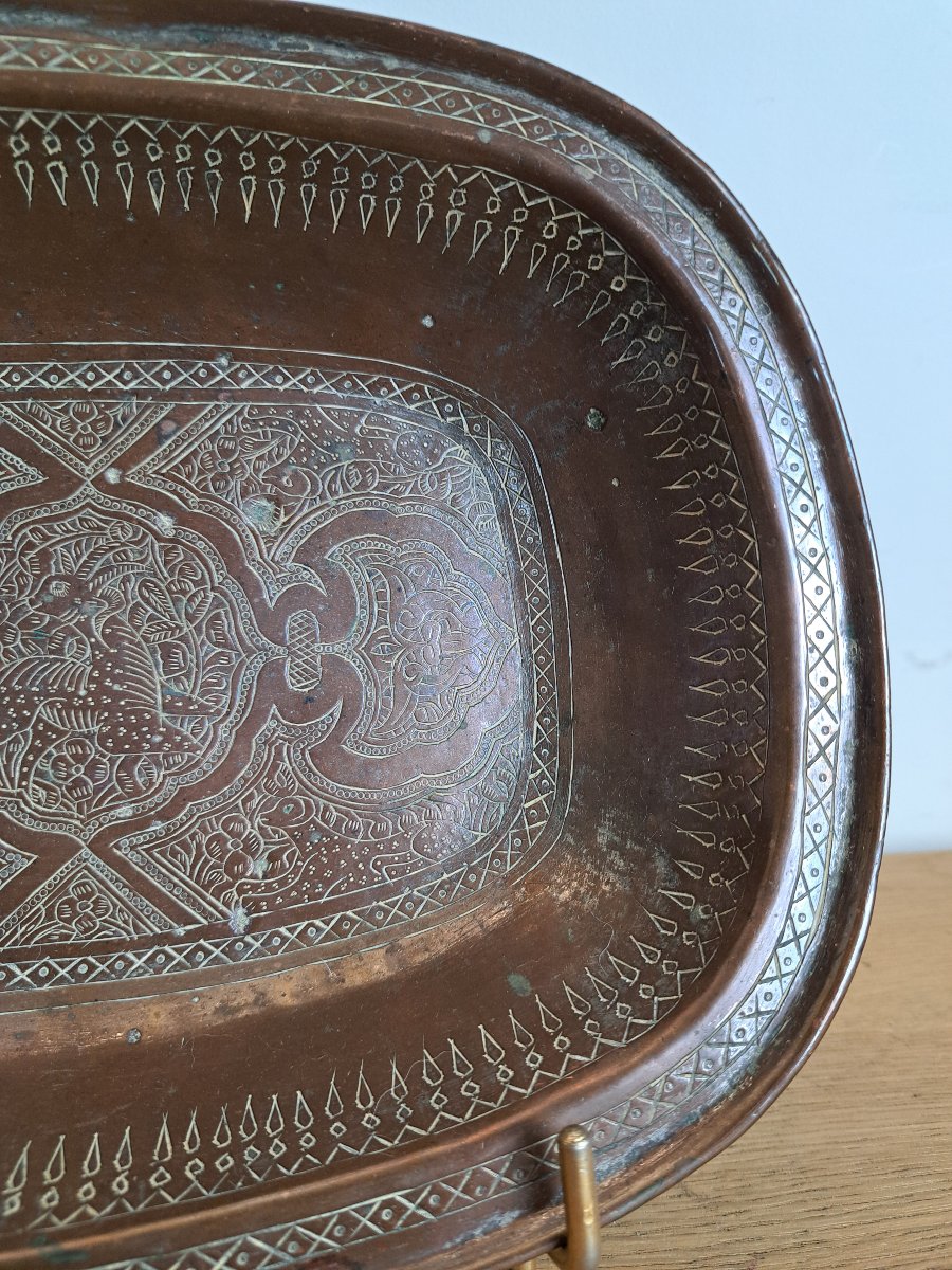 Iran, Qajar Dynasty, Chiseled Copper Bowl, 19th Century. -photo-1