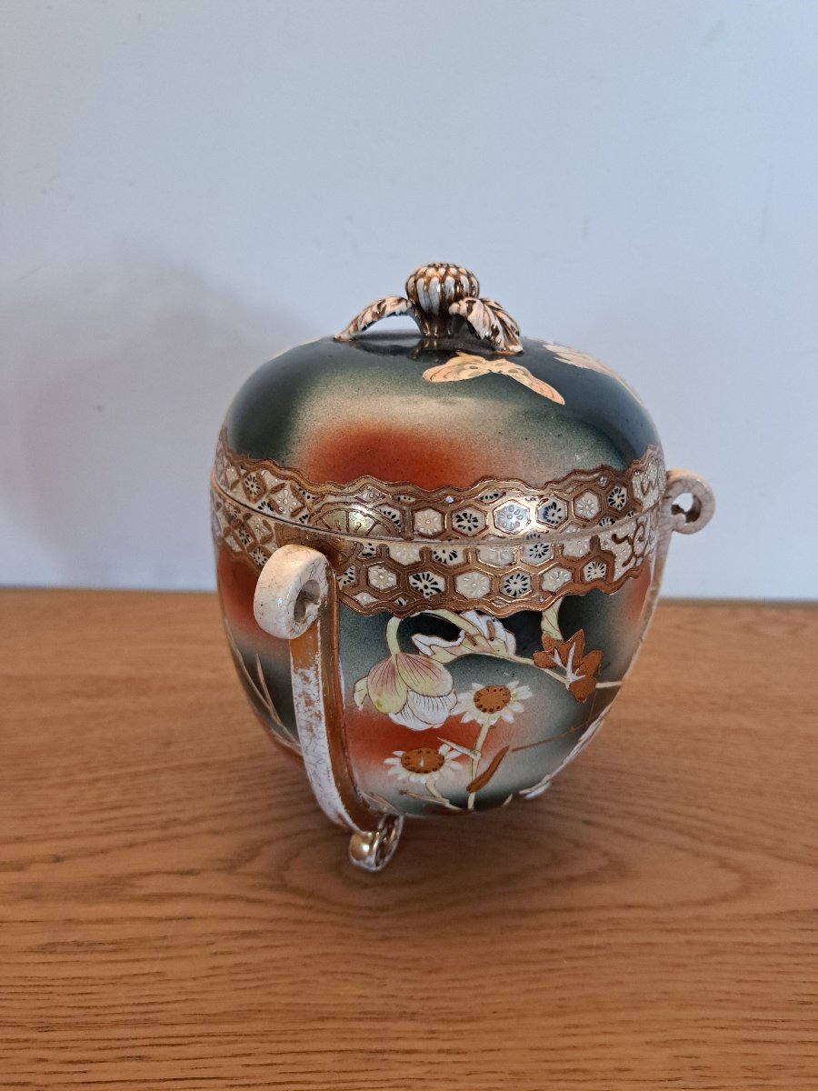 Japon , Bonbonnière , Céramique , Satzuma , Meiji , XIX°. -photo-4
