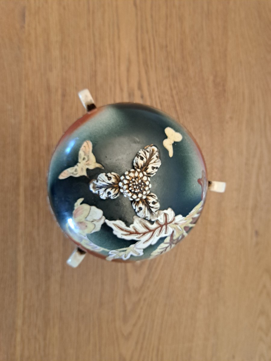 Japon , Bonbonnière , Céramique , Satzuma , Meiji , XIX°. -photo-2