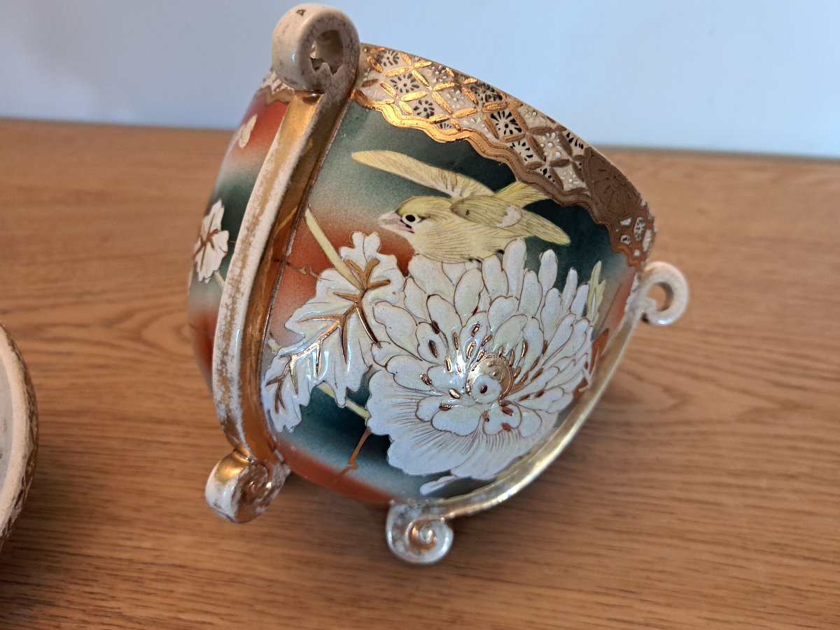 Japon , Bonbonnière , Céramique , Satzuma , Meiji , XIX°. -photo-8