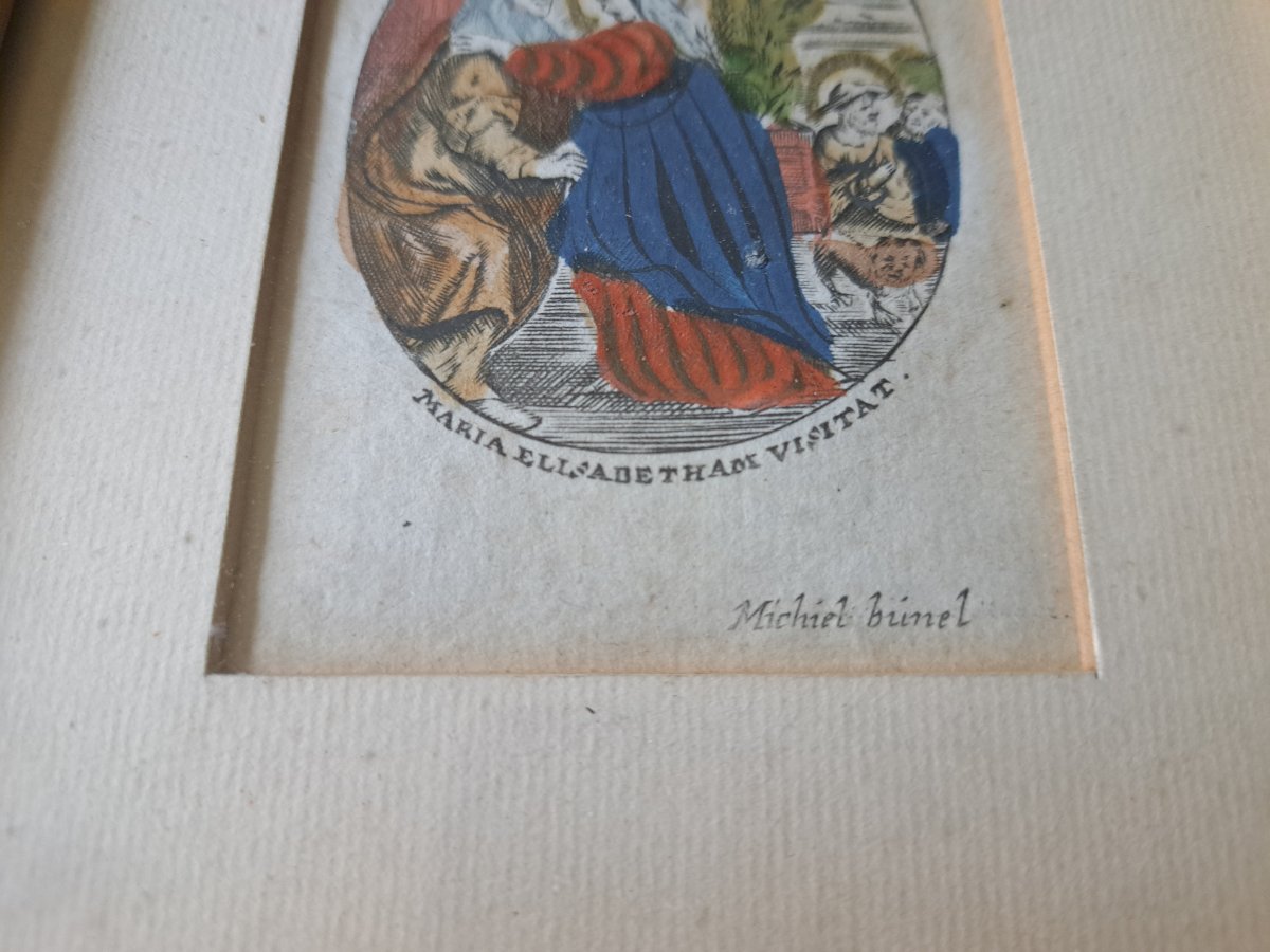 Pays Bas , 3 images religieuses , Papier et coloris , XVII°. -photo-3