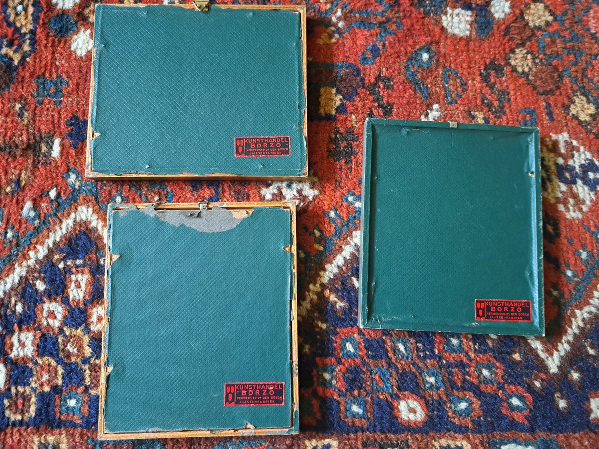 Pays Bas , 3 images religieuses , Papier et coloris , XVII°. -photo-6