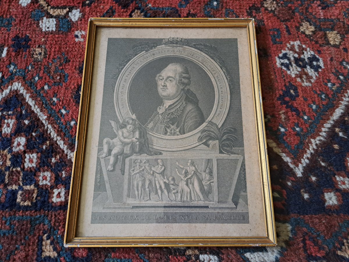 Les Adieux de Louis XVI , Gravure , fin XVIII°/Début XIX°. -photo-5