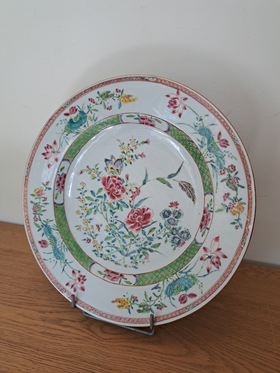 China, Serving Plate, Porcelain, Green Family, 18th Century. -photo-3