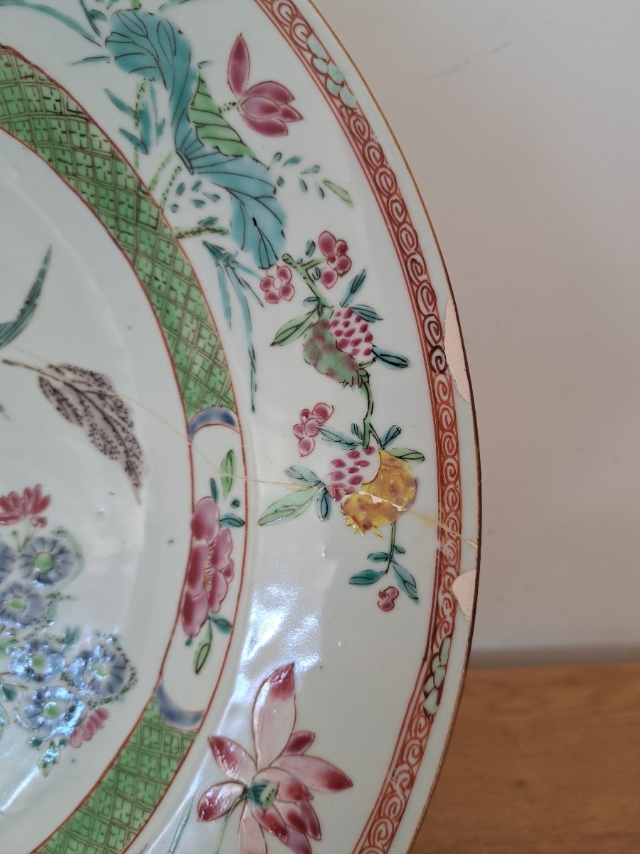 China, Serving Plate, Porcelain, Green Family, 18th Century. -photo-4