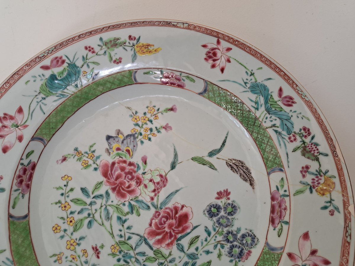 China, Serving Plate, Porcelain, Green Family, 18th Century. -photo-2