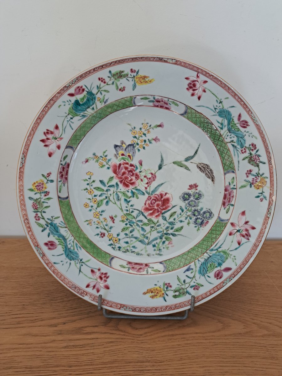 China, Serving Plate, Porcelain, Green Family, 18th Century. -photo-3