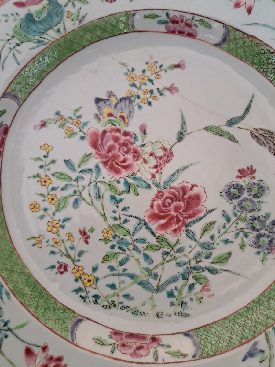 China, Serving Plate, Porcelain, Green Family, 18th Century. -photo-4