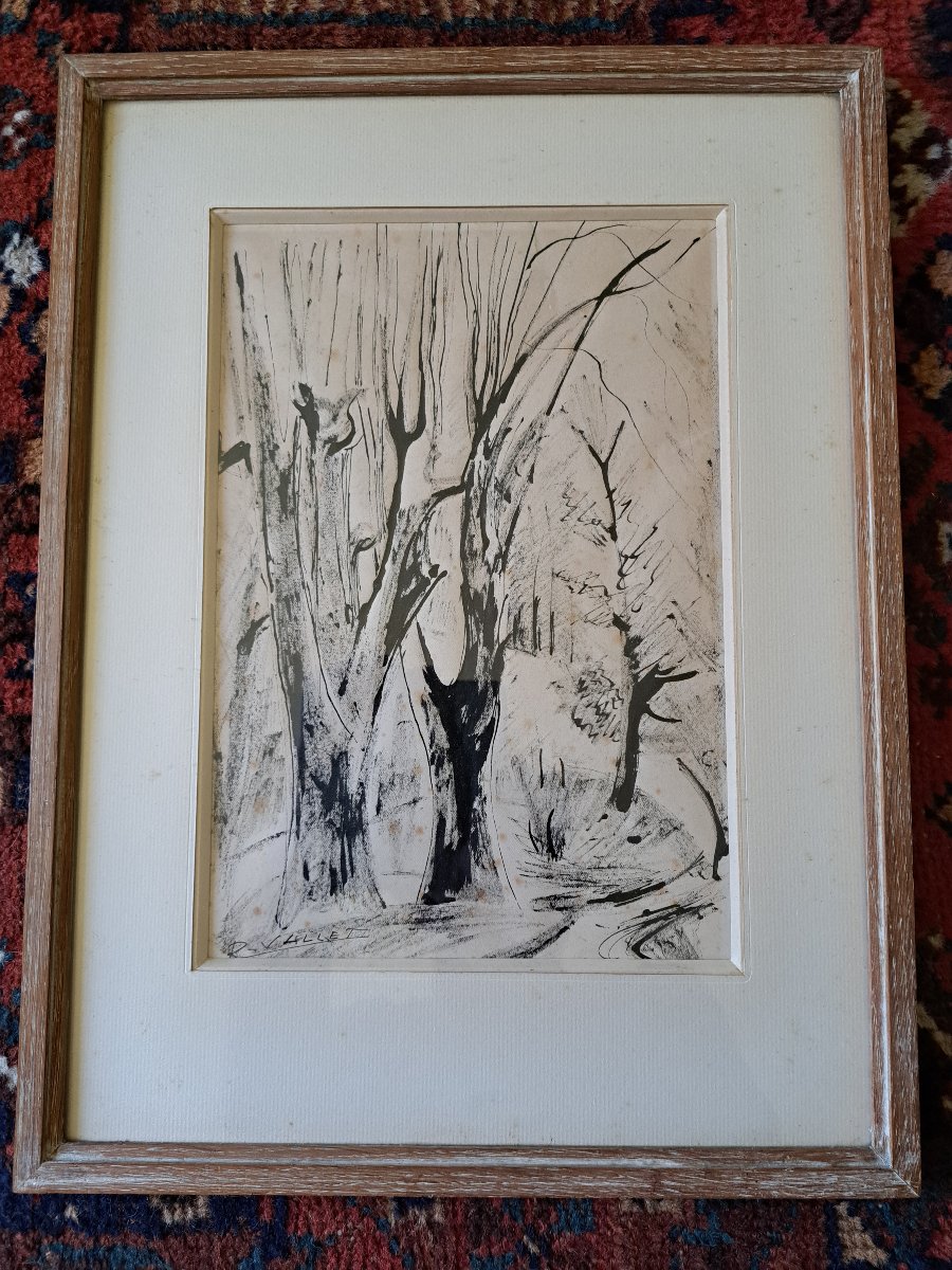 Charles Robert Vallet , Deux encres sur papier , XX°. -photo-4