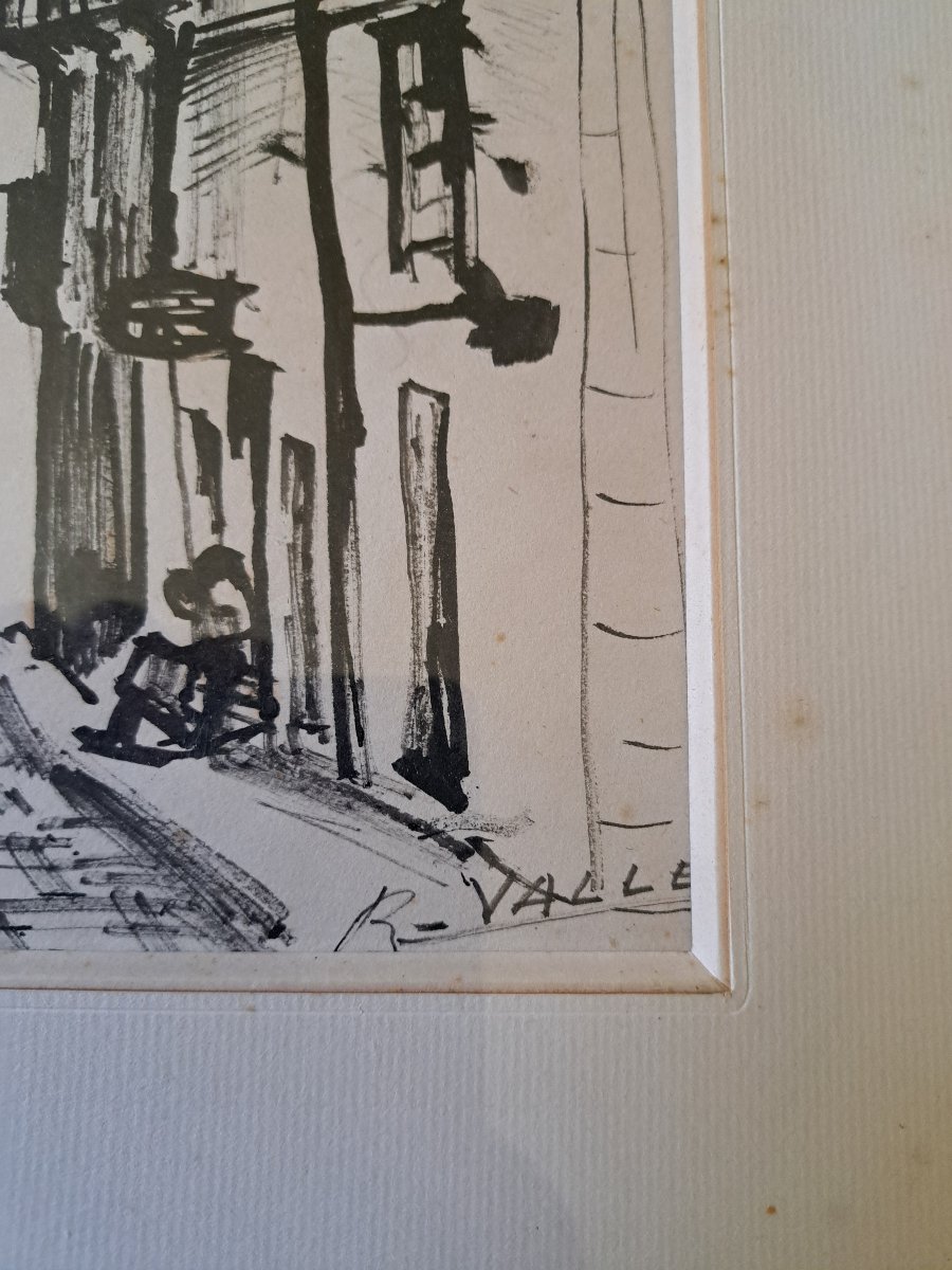 Charles Robert Vallet , Deux encres sur papier , XX°. -photo-3