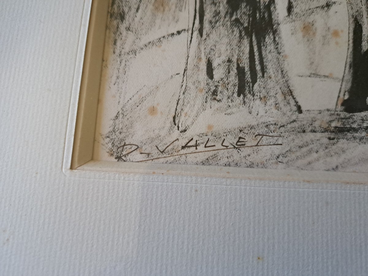 Charles Robert Vallet , Deux encres sur papier , XX°. -photo-5