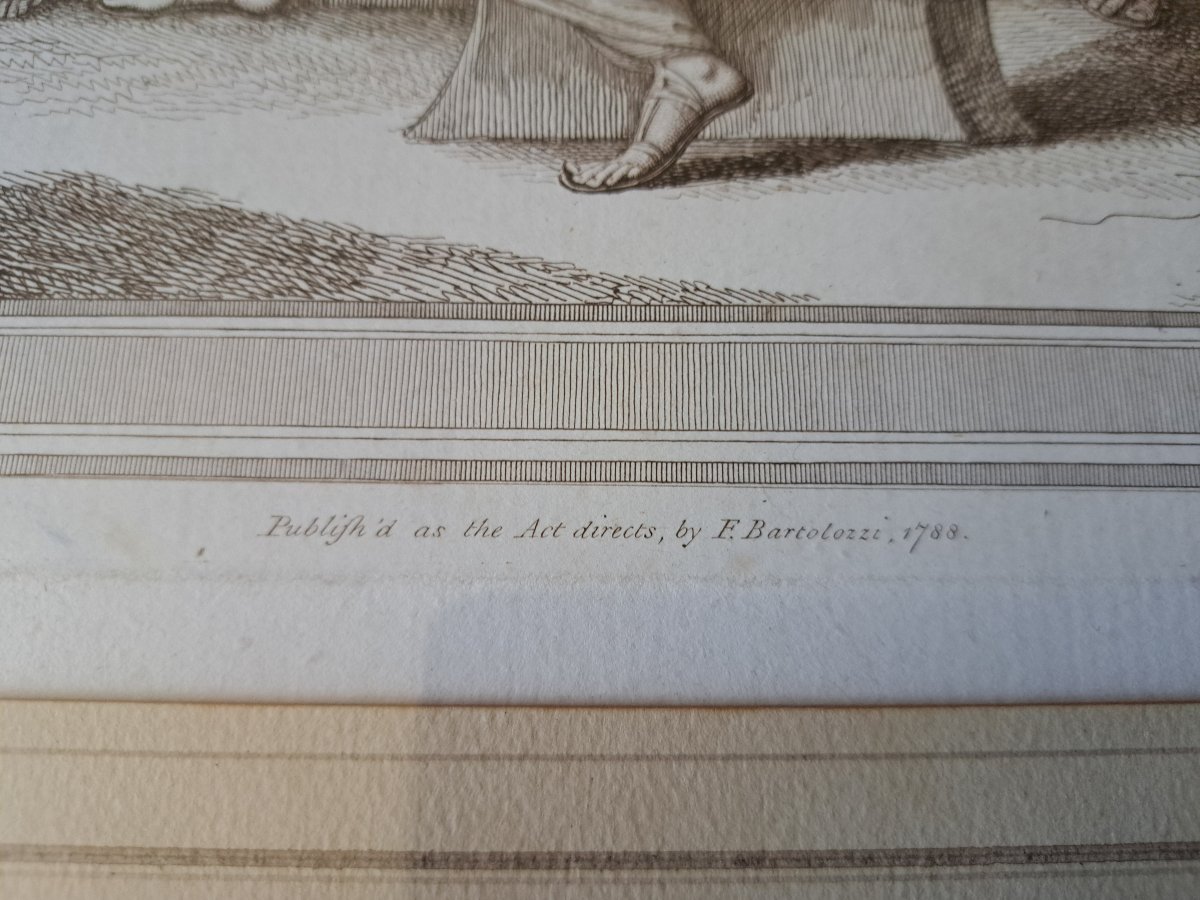 Cipriani /Bartolozzi , Femmes à l'antique et putti , Gravure , XVIII°. -photo-1